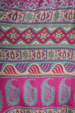 Mona Maxi Dress - Vintage Indian Sari - Magenta Pink & Sage - Free Size 11 Mona Maxi Dress - Vintage Indian Sari - Magenta Pink & Sage - Free Size -KIKIS Clothing Shop IMG 5362b