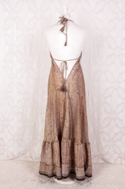 Blossom Halter-Neck Maxi Dress - Dusky Tan & Cocoa Abstract - Free Size M/L -KIKIS Clothing Shop IMG 5377 5b908c1a 2f03 42ad 8bc3 d78786d55528