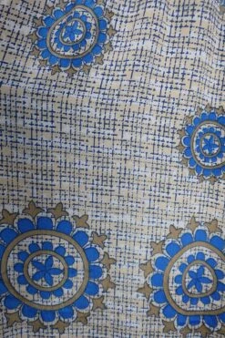 Mona Maxi Dress - Vintage Indian Sari - Beige & Blue Floral - Free Size -KIKIS Clothing Shop IMG 5379 b1449424 01d9 4fe5 97d5 f462d832f3c9