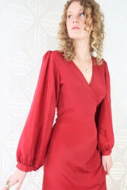 Khroma Lola Wrap Dress - Ruby Red -KIKIS Clothing Shop IMG 5508b 96e56b74 591c 4a53 b282 c6c976c33837