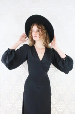 Khroma Lola Wrap Dress - Vampy Black -KIKIS Clothing Shop IMG 5524b 85c045dc 8a96 4d31 9962 c4d8e388341c