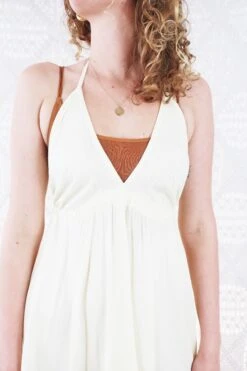Khroma Medusa Mini Halter Dress - Light Cream - Free Size -KIKIS Clothing Shop IMG 5563n