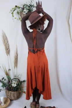 Khroma Medusa Midi Halter Dress - Fiery Orange - Free Size -KIKIS Clothing Shop IMG 5680 4b646bd4 c1ce 4b2f a656 8ea0ba34f9a5