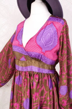 Rosemary Maxi Dress - Vintage Indian Sari - Bronze, Pink & Purple - S/M 6 Rosemary Maxi Dress - Vintage Indian Sari - Bronze, Pink & Purple - S/M -KIKIS Clothing Shop IMG 6003 9f9bf4f6 b4c1 45c5 b1d8 64d6613e5947