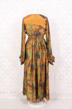 Rosemary Maxi Dress - Vintage Indian Sari - Mustard, Slate & Green Abstract -XS/S 7 Rosemary Maxi Dress - Vintage Indian Sari - Mustard, Slate & Green Abstract -XS/S -KIKIS Clothing Shop IMG 6275 1d9eea2f fc1c 4f5c a666 a1f6ffc6d433