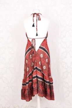 Blossom Mini Halter Dress - Vintage Indian Sari - Hazelwood & Coral Floral Paisley - XL 6 Blossom Mini Halter Dress - Vintage Indian Sari - Hazelwood & Coral Floral Paisley - XL -KIKIS Clothing Shop IMG 6484 8c1b9fff 51bc 497b 86f5 092ab7d692e5
