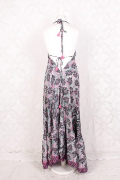 Blossom Maxi Halter Dress - Vintage Indian Sari - Graphite, Pink & Mint Floral - Free Size 7 Blossom Maxi Halter Dress - Vintage Indian Sari - Graphite, Pink & Mint Floral - Free Size -KIKIS Clothing Shop IMG 6590 ed1bc657 2435 44b1 90ea 6376623bfb4b