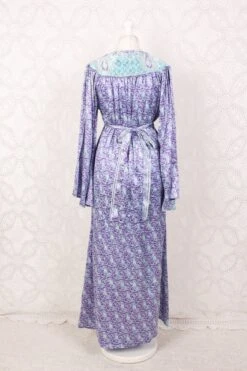 Stevie Maxi Dress - Vintage Indian Sari - Icy Blue & Violet Floral Shimmer - XS 7 Stevie Maxi Dress - Vintage Indian Sari - Icy Blue & Violet Floral Shimmer - XS -KIKIS Clothing Shop IMG 6972 3ce9b89c 65d0 47f3 a36a ac37682a6646