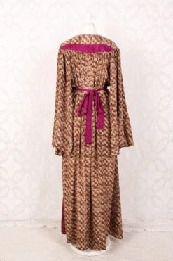 Stevie Maxi Dress - Vintage Indian Sari - Earth Tones & Crushed Blueberry - XL 7 Stevie Maxi Dress - Vintage Indian Sari - Earth Tones & Crushed Blueberry - XL -KIKIS Clothing Shop IMG 7015 ca6846ce a909 4c5e a09b 9d12b2005a19