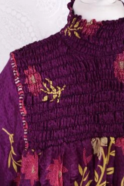 Mona Mini Dress - Vintage Indian Sari - Purple, Pink & Gold Floral - Free Size -KIKIS Clothing Shop IMG 7029 6475b368 b091 498f 9626 b1784b3bd1c2