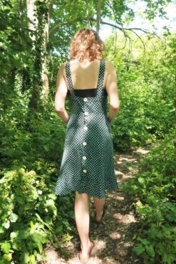 70s Vintage Dress - Blue & Black Floral Pinafore Dress - S 15 70s Vintage Dress - Blue & Black Floral Pinafore Dress - S -KIKIS Clothing Shop IMG 7486 2