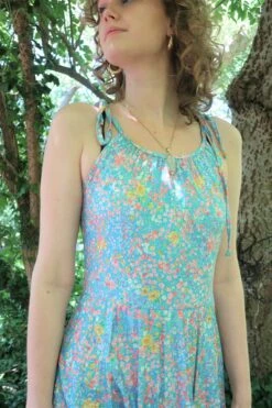 70s Vintage Dress - Floral Strappy Pleated Tea Dress - S 7 70s Vintage Dress - Floral Strappy Pleated Tea Dress - S -KIKIS Clothing Shop IMG 7511 2