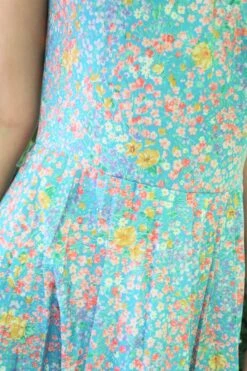 70s Vintage Dress - Floral Strappy Pleated Tea Dress - S 8 70s Vintage Dress - Floral Strappy Pleated Tea Dress - S -KIKIS Clothing Shop IMG 7512 2