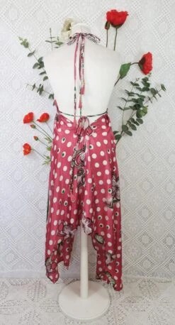 Medusa Halter Dress - Vintage Indian Sari - Rouge Blush & Aubergine Floral (Free Size) 14 Medusa Halter Dress - Vintage Indian Sari - Rouge Blush & Aubergine Floral (Free Size) -KIKIS Clothing Shop IMG 7667b