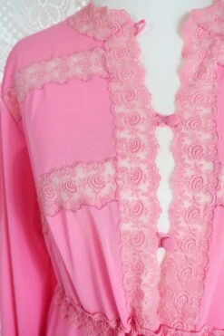 Vintage Ballet Pink Sheer Lacy Nighty Dress - Size M/L -KIKIS Clothing Shop IMG 8188