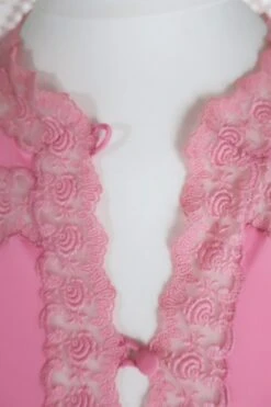 Vintage Ballet Pink Sheer Lacy Nighty Dress - Size M/L -KIKIS Clothing Shop IMG 8189