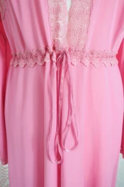 Vintage Ballet Pink Sheer Lacy Nighty Dress - Size M/L -KIKIS Clothing Shop IMG 8191