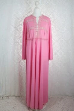 Vintage Ballet Pink Sheer Lacy Nighty Dress - Size M/L -KIKIS Clothing Shop IMG 8195