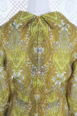 Vintage 60s Boho Mini Dress - Bright Yellow & Gold Paisley - Size XXS -KIKIS Clothing Shop IMG 8287
