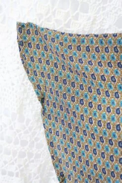 Sydney Mini Halter Dress - Fawn & Navy Vintage Indian Sari - XXS - S -KIKIS Clothing Shop IMG 8306 2 bf63656a d3cb 4c5e 80cb 8d45a5a723e2