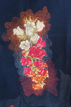 Vintage Mini Dress - Pitch Black With Pink Floral - Size XS/S -KIKIS Clothing Shop IMG 8620 2