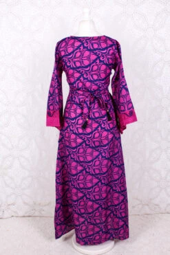 Jasmine Maxi Dress - Purple & Hot Pink Vintage Sari - Size XS -KIKIS Clothing Shop IMG 8678 4d95722a 4cd0 4a08 bac8 622ff224deb5