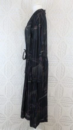 Vintage Midi Dress - Sheer Black Abstract With Metallic Thread - Free Size -KIKIS Clothing Shop IMG 8727 2