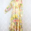 Vintage Maxi Dress - Sheer Daffodil & Bright Spring Florals - Size S