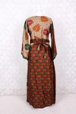 Jasmine Maxi Dress - Forest, Antique Silver & Terracotta Leaf Vintage Sari - Size S/M -KIKIS Clothing Shop IMG 8752 6234a3d3 6b53 40dd aaac 19de68731e71
