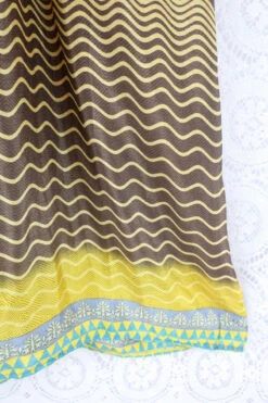 Rosemary Maxi Dress -Vintage Indian Sari - Cedar, Sun & Sky Graphic Print - Size L 12 Rosemary Maxi Dress -Vintage Indian Sari - Cedar, Sun & Sky Graphic Print - Size L -KIKIS Clothing Shop IMG 8755