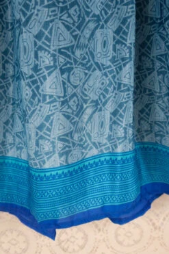 Rosemary Maxi Dress -Vintage Indian Sari - Ocean Blue Abstract Print - Size XXS 8 Rosemary Maxi Dress -Vintage Indian Sari - Ocean Blue Abstract Print - Size XXS -KIKIS Clothing Shop IMG 8775