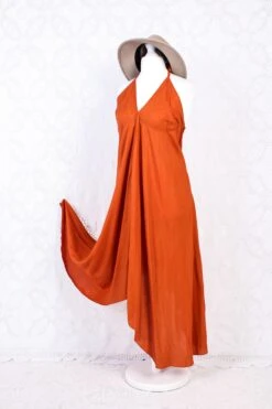 Khroma Medusa Midi Halter Dress - Fiery Orange - Free Size -KIKIS Clothing Shop IMG 9489 5aeb460b c91c 427c 899b 30b6accaa64c