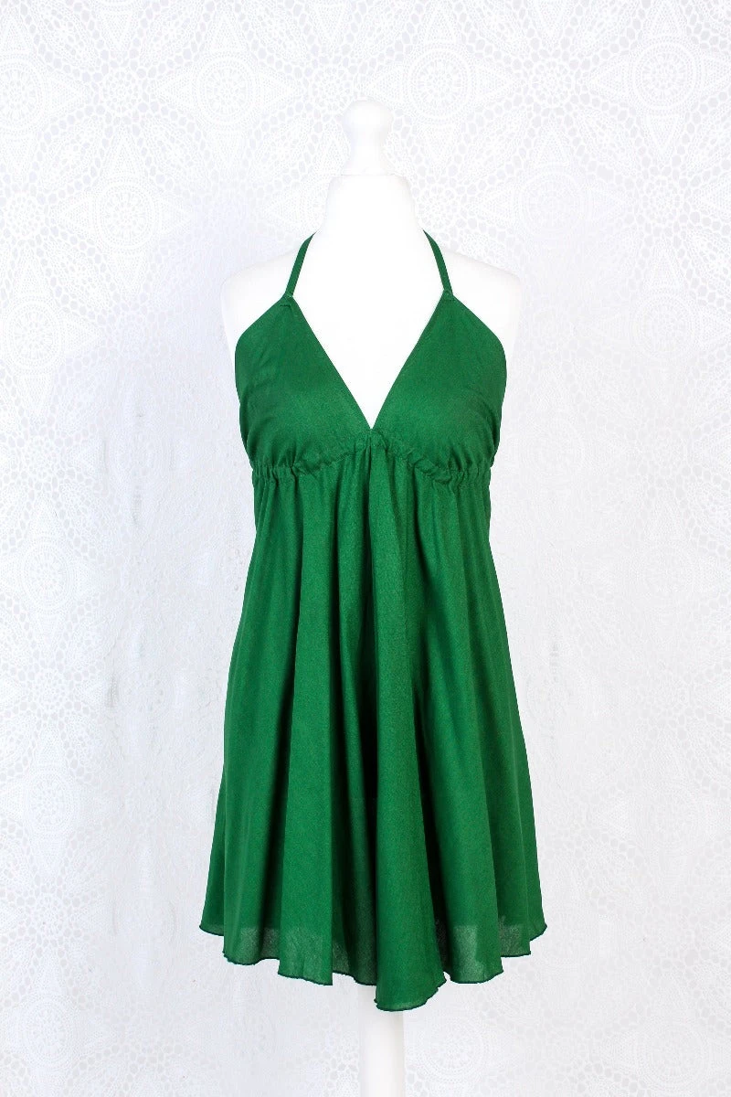 Khroma Medusa Mini Halter Dress - Forest Green - Free Size 7 Khroma Medusa Mini Halter Dress - Forest Green - Free Size - Image 7