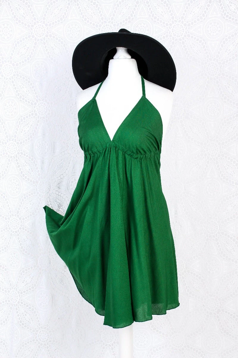 Khroma Medusa Mini Halter Dress - Forest Green - Free Size 6 Khroma Medusa Mini Halter Dress - Forest Green - Free Size - Image 6