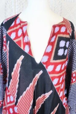 Goddess Dress - Vintage Indian Cotton - Muted Purple, Red & Ebony - Free Size -KIKIS Clothing Shop IMG 9977 0421a8bb 8466 4414 afce cba03e03bfaa