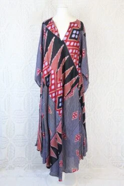 Goddess Dress - Vintage Indian Cotton - Muted Purple, Red & Ebony - Free Size -KIKIS Clothing Shop IMG 9979 5dd0cebd 522d 4af4 b02e 6ffc6498f4a1
