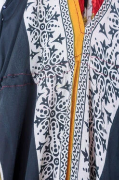 Blossom Halter Maxi Dress - Vintage Sari - Fiery Red & Jet Tile Print - Free Size S/M 5 Blossom Halter Maxi Dress - Vintage Sari - Fiery Red & Jet Tile Print - Free Size S/M -KIKIS Clothing Shop blossom maxi halter dress summer boho style 70s hippie midi dress frill hem handmade recycled vintage sari by all about audrey 115