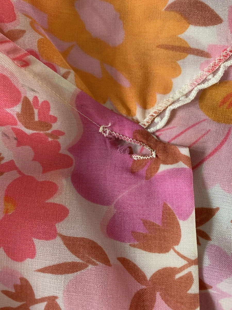 Vintage Dress - Retro Pink Floral Button Up - Free Size M 5 Vintage Dress - Retro Pink Floral Button Up - Free Size M - Image 5