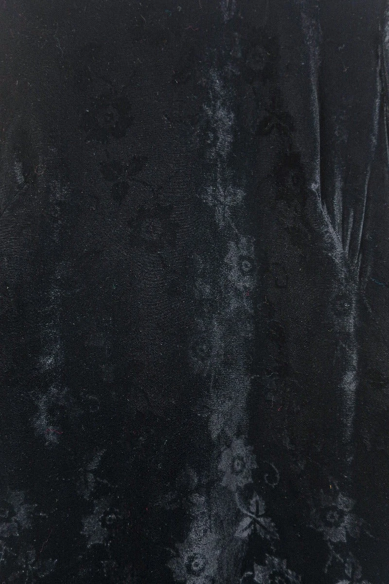 Vintage Velvet Maxi Dress - Gothic Black Jacquard - Size S/M 3 Vintage Velvet Maxi Dress - Gothic Black Jacquard - Size S/M - Image 3