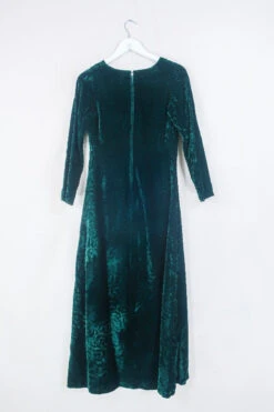 Vintage Maxi Dress - Dark Forest Green Velvet - Size XXS 5 Vintage Maxi Dress - Dark Forest Green Velvet - Size XXS -KIKIS Clothing Shop genuine 1970s vintage clothing boho slow fashion upcycled hippie clothing sourced by all about audrey 165