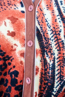 Vintage Terry Towelling Midi Dress - Safari Animal Print - Size L -KIKIS Clothing Shop genuine 1970s vintage clothing boho slow fashion upcycled hippie clothing sourced by all about audrey 168