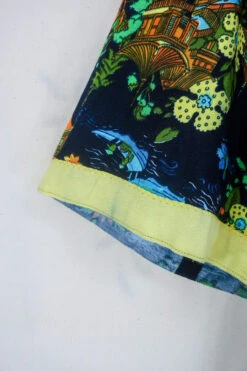 Vintage Maxi Tunic Dress - Midnight Black Tranquillity - Size S -KIKIS Clothing Shop genuine 1970s vintage clothing boho slow fashion upcycled hippie clothing sourced by all about audrey 174