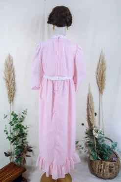 Vintage Lacy Maxi Dress - Ballet Pink Polka Dots - Size M/L 5 Vintage Lacy Maxi Dress - Ballet Pink Polka Dots - Size M/L -KIKIS Clothing Shop genuine 1970s vintage clothing boho slow fashion upcycled hippie clothing sourced by all about audrey 54