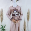 Vintage Midi Dress - Taupe Quilted Cottage - Size S/M