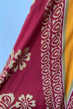 Athena Maxi Dress - Vintage Sari - Ruby Red & Amber Bold Floral - XS - M/L -KIKIS Clothing Shop image 0075cfec 559e 4cd7 81ea e8f25fb6b3d6