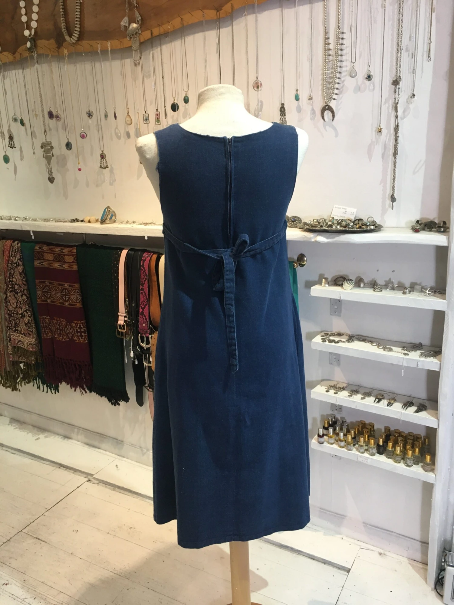 Vintage Blue Pinafore Dress - Size S 6 Vintage Blue Pinafore Dress - Size S - Image 6