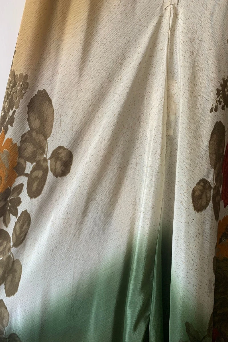 SALE - Athena Maxi Dress - Vintage Sari - Tan, Sage & Rose Floral - XS - M/L 4 SALE - Athena Maxi Dress - Vintage Sari - Tan, Sage & Rose Floral - XS - M/L - Image 4