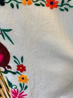 Vintage Dress - Mexican Peacock Floral Embroidered Midi - Free Size -KIKIS Clothing Shop image 083e6295 9df3 415d 8002 5be5f4830190