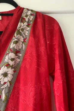 Karina Kimono Mini Dress - Vintage Sari - Crimson Nouveau Floral - Free Size S/M -KIKIS Clothing Shop image 0bfc0d32 74bf 4295 8af9 2539d56ff2d1
