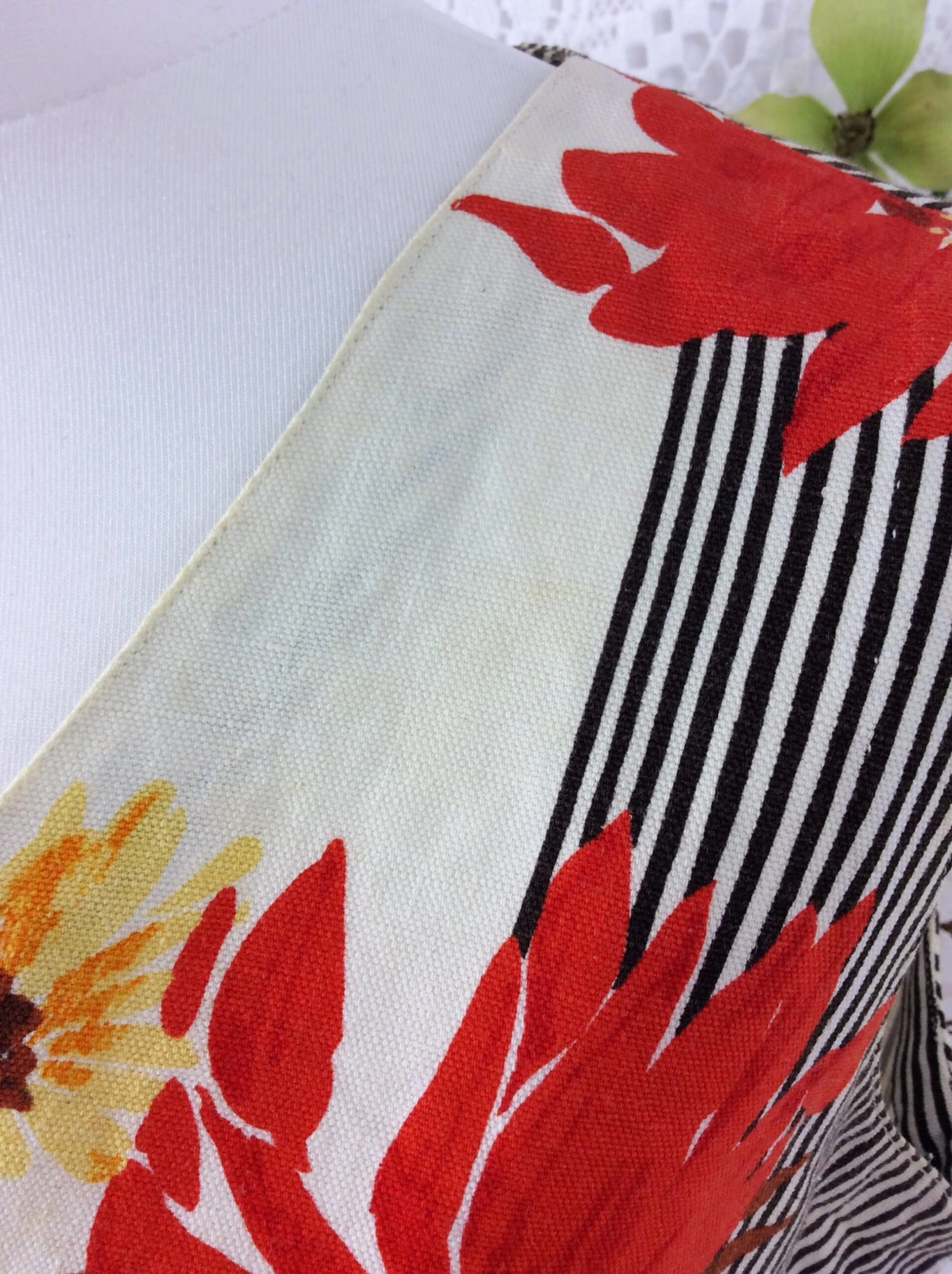 SALE Vintage 70s Dress - Red & Cream Striped Floral - Size M 15 SALE Vintage 70s Dress - Red & Cream Striped Floral - Size M - Image 15